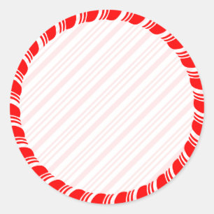 Candy cane Gräns, tom jul-Anpassningsbar Runt Klistermärke