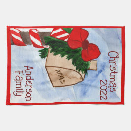 Candy cane Greenery i julfamiljen Kökshandduk