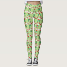 Candy cane Grönt - julbalar Leggings