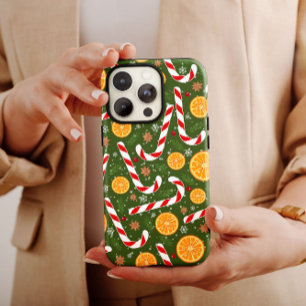 Candy cane Grönt, Orangen iphone case Mate