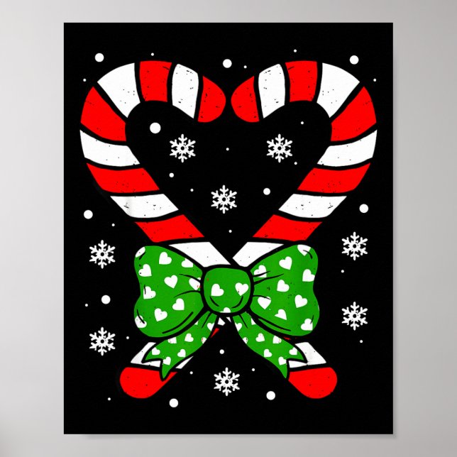 Candy Cane Heart Coquette Bow Christmas Toddler Ki Poster (Framsidan)