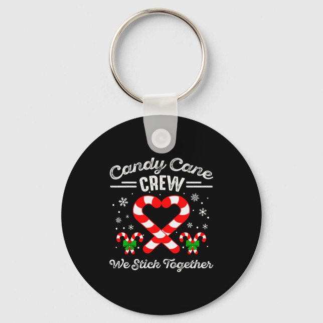 Candy Cane Heart Crew We Stick Together Matching P Nyckelring (Framsida)