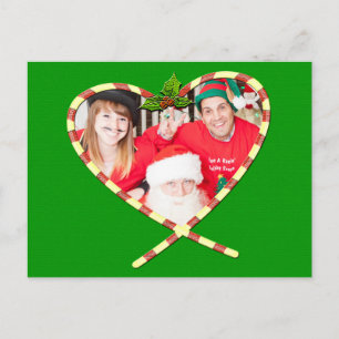 Candy Cane Heart Din Foto Vykort