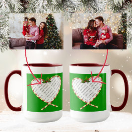 Candy cane Heart ditt foto Mugg