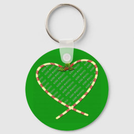 Candy cane Heart ditt foto Nyckelring