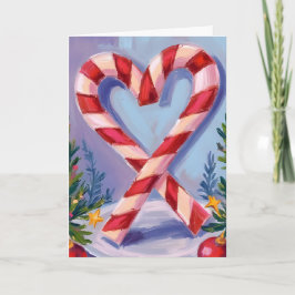 Candy Cane Heart God Jul Helgkort