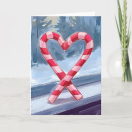 Candy Cane Heart Jul Helgkort