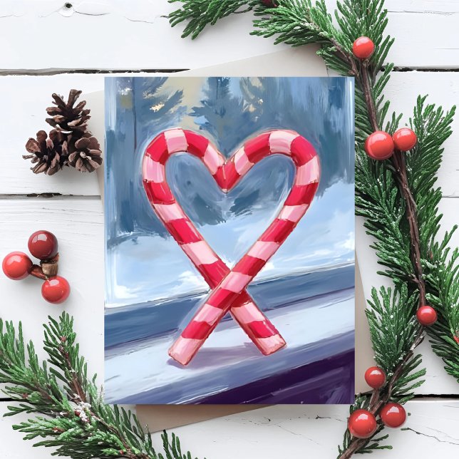 Candy cane Heart-jul Julkort (Skapare uppladdad)