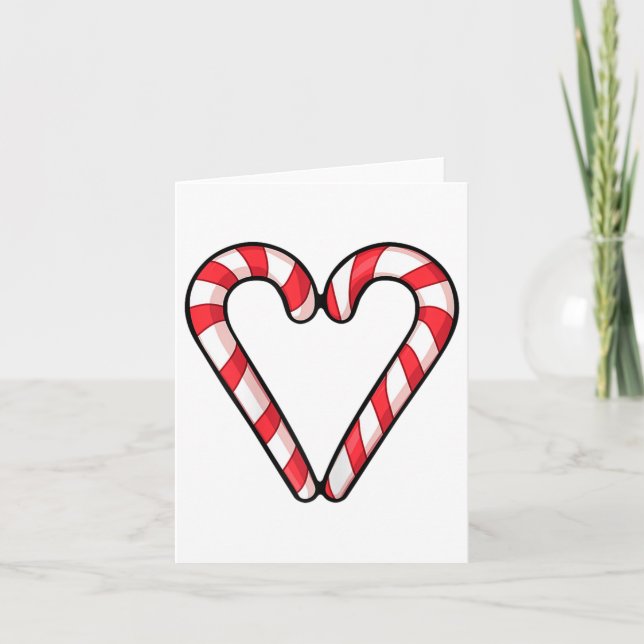 Candy cane Heart-julklappen Helgdag Red White Kort (Framsida)