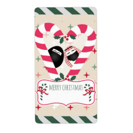 Candy cane Heart Mr. & Egg Gift-etiketter Fraktsedel