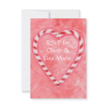 Candy cane Heart OSA Response Card Winter Wedding