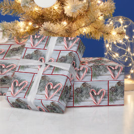 Candy cane Heart på Barnwood Presentpapper