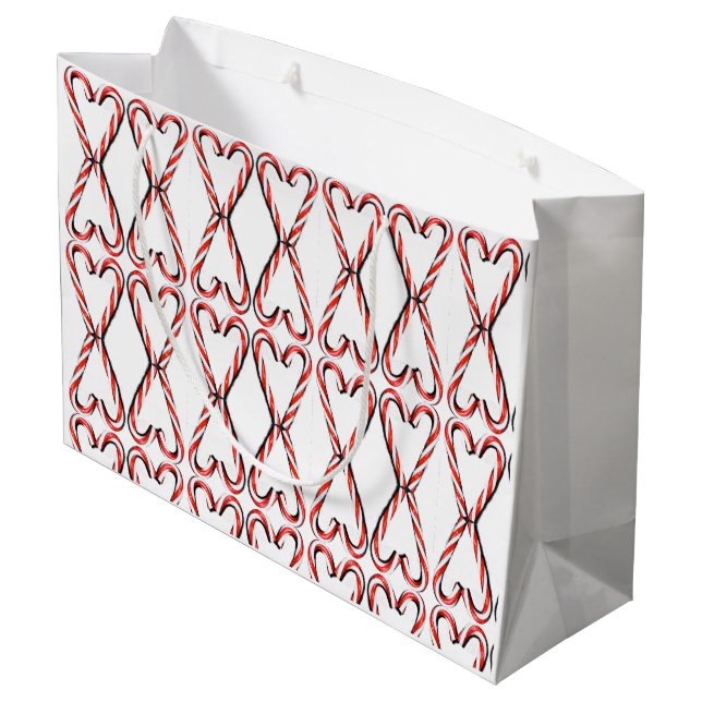 Candy cane Heart Red and White Print Gift-block (Baksidan Vinklad)