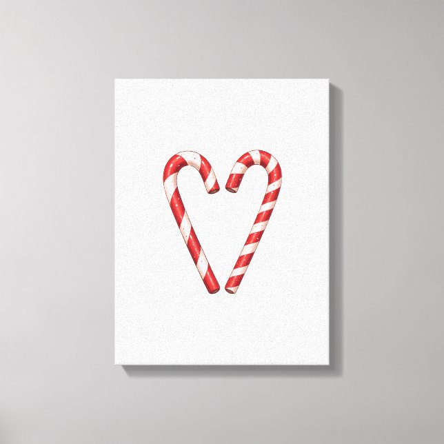 Candy Cane Heart Sweet Christmas Holiday  Canvastryck (Framsida)