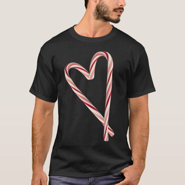 Candy cane Heart T Shirt (Framsida)
