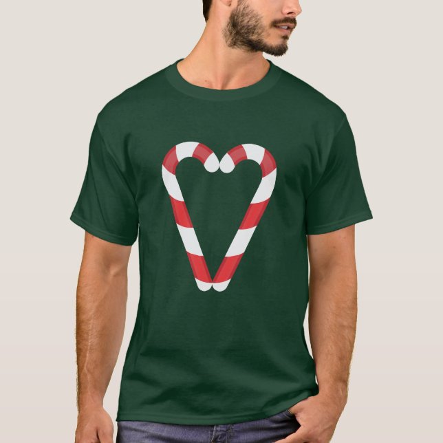 Candy cane Heart T Shirt (Framsida)