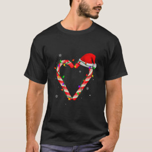 Candy cane Hearts Julafton Candy cane Crew jul B T Shirt