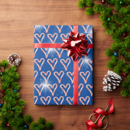Candy cane Hearts med stjärnor Presentpapper
