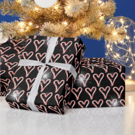 Candy cane Hearts med stjärnor Presentpapper