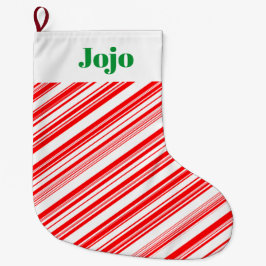 Candy cane Helgdag Julafton 4Jojo (Namn) Stor Julstrumpa