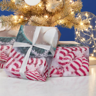 Candy cane & Hett Chocolate jul Wrapping Pape Presentpapper