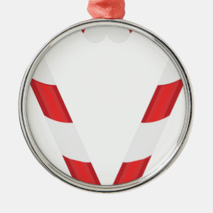 candy cane hjärta julgransprydnad metall