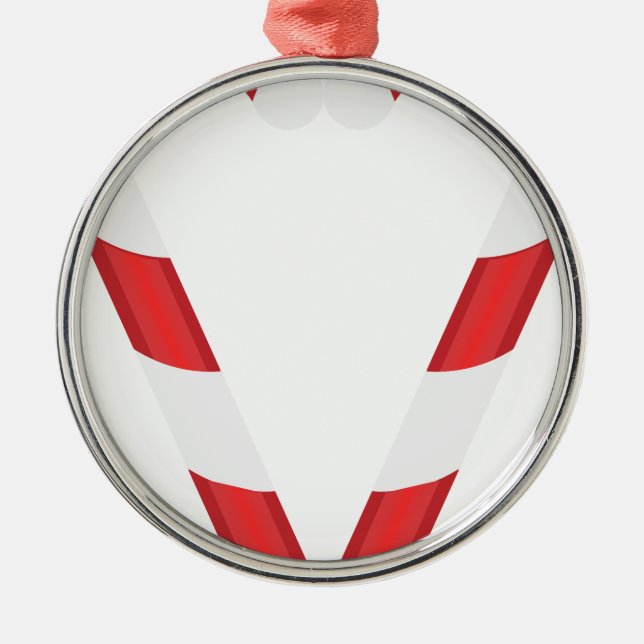 candy cane hjärta julgransprydnad metall (Framsidan)