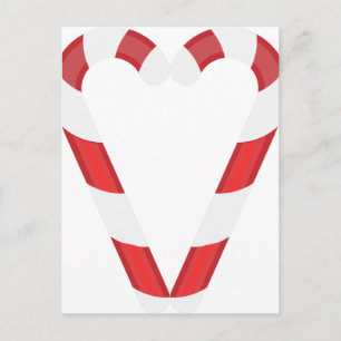 candy cane hjärta vykort