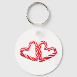 Candy cane hjärtan nyckelring