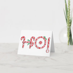 Candy cane Ho! Ho! Ho! Cute Jul Helgkort