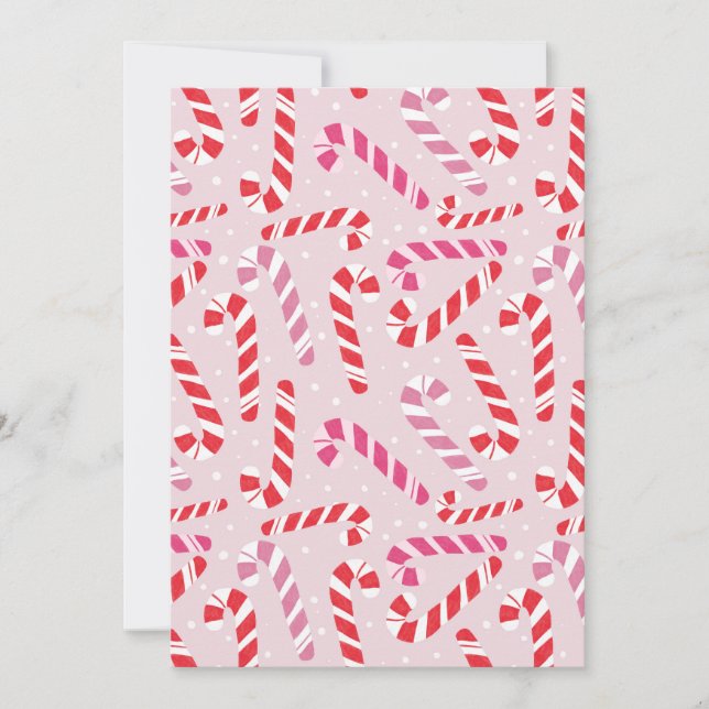 Candy Cane Holiday Invitation Inbjudningar (Framsida)