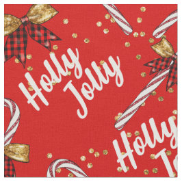 Candy cane Holly Jolly Modern juljul Tyg