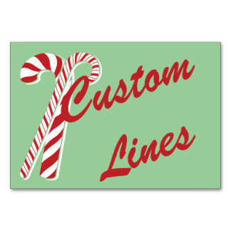 Candy cane Holly | Retro Anpassningsbar Bord-kort Bordsnummer
