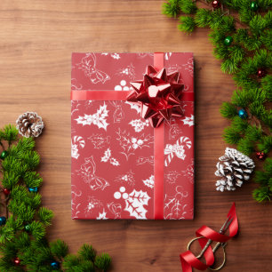 Candy cane Holly   Röd julafton Papper Presentpapper