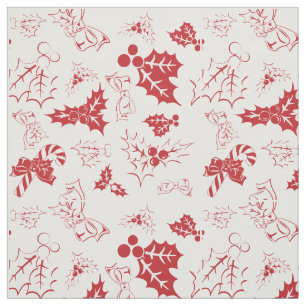 Candy cane Holly   Vit och röd Helgdag Fabric Tyg