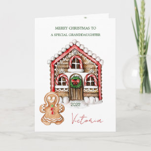 Candy cane House Granddotters jul Helgkort