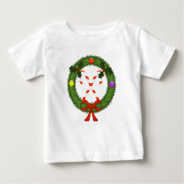 Candy Cane i krans Toddler Ruffle klänning Tee Shirt