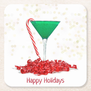 Candy cane i Martini-glas Underlägg Papper Kvadrat