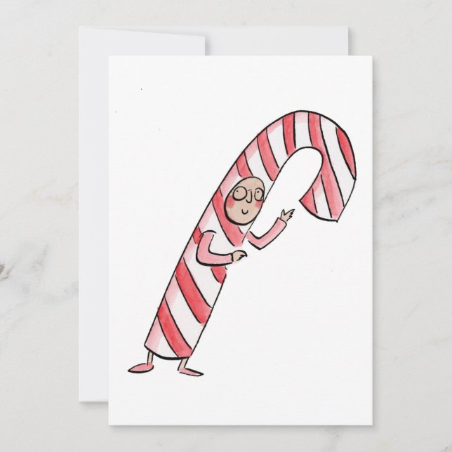 Candy cane inbjudningar (Framsida)