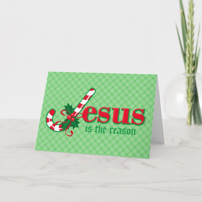 Candy cane Jesus Card Helgkort (Framsida)