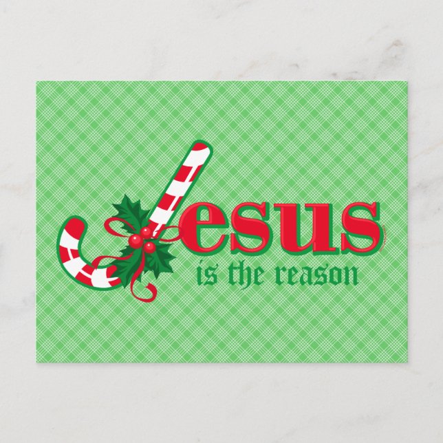 Candy cane Jesus vykort (Framsida)