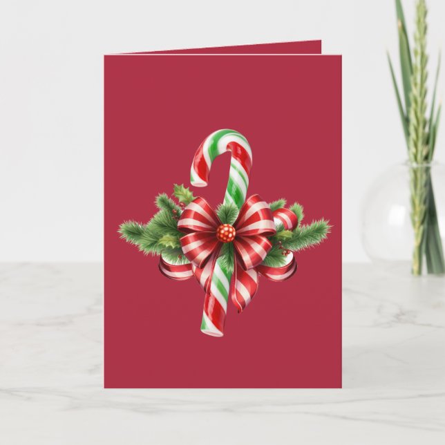 Candy cane jul Arrangemang Kort (Framsida)