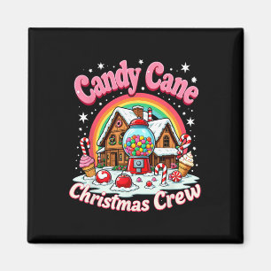 Candy Cane Jul Crew Hus Godis Säkerhet Kan Magnet