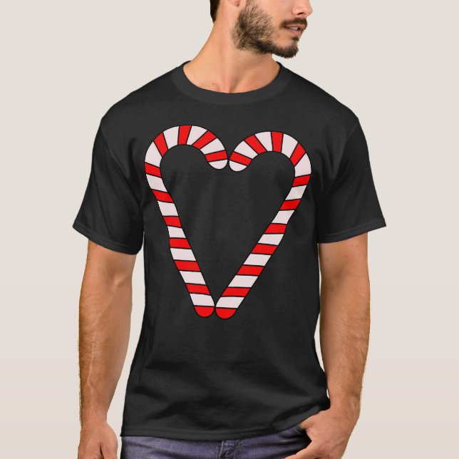 Candy cane jul Heart T Shirt (Framsida)