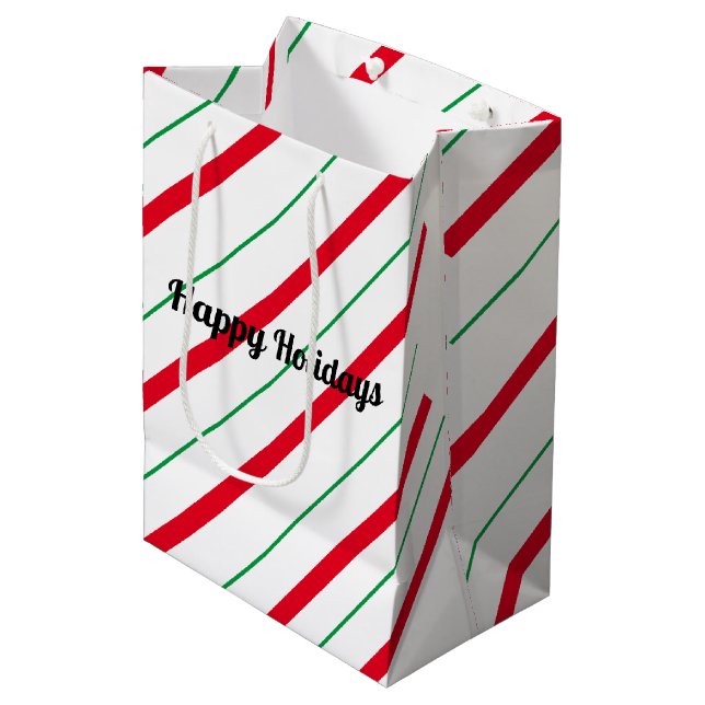 Candy cane jul-Helgdag Gift Bag (Framsidan Vinklad)