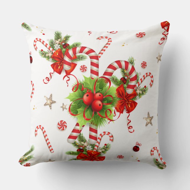 Candy Cane Jul Kudde (Framsida)