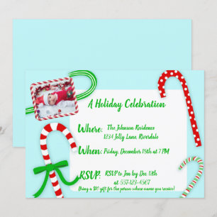 Candy cane jul Party Inbjudningar