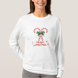 Candy cane jul t shirt