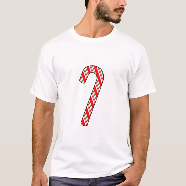 Candy cane jul Teckning T Shirt (Framsida)
