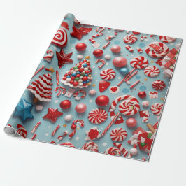 Candy Cane Jul Värld Presentpapper